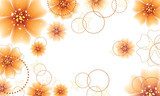 Orange flowers design  Rysunki kwiatów Fototapeta