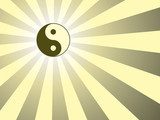 abstract rays background with yin yang symbol  Orientalne Fototapeta