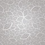 Seamless silver lace leaves wallpaper pattern  Na stół, biurko Naklejka