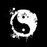 grungy yin yang  Orientalne Fototapeta