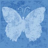 background,butterfly,blue,grunge,vector,shilhouette  Motyle Fototapeta