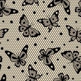 Seamless vintage fashion lace pattern with butterflies.  Motyle Fototapeta