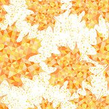 Seamless pattern with abstract maple leaves. Autumn background.  Na laptopa Naklejka