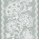 Abstract lace ribbon seamless pattern with elements flowers.  Na meble Naklejka