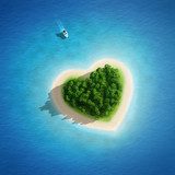 Gorgeous Beach Landscape heart - magnifique plage coeur  Obrazy do Sypialni Obraz