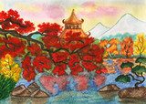 Autumn in Japan, painting  Olejne Obraz