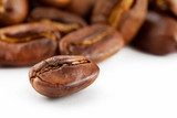 Roasted shiny grains of coffee  Kawa Fototapeta