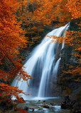 Beautiful Waterfall. Autumn  Fototapety Wodospad Fototapeta