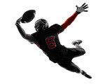 american football player catching ball  silhouette  Sport Plakat