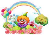 A clown in an amusement park  Plakaty do Pokoju dziecka Plakat