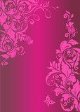 Vintage floral pink banner  Fototapety do Pokoju Dziewczynki Fototapeta