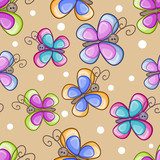 Butterfly seamless pattern  Fototapety do Pokoju Dziewczynki Fototapeta