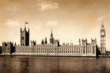 Vintage view of London, England.  Fototapety Sepia Fototapeta