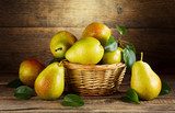 still life with fresh pears  Owoce Obraz