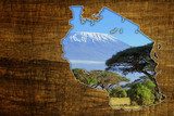 Tanzania Wildlife Map Design  Afryka Fototapeta