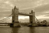 Vintage view of Tower Bridge, London. Sepia toned. Fototapety Sepia Fototapeta