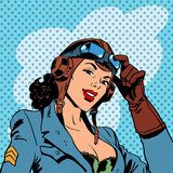 Pin up girl pilot aviation army beauty pop art retro Pin-up Obraz