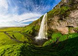 Seljalandsfoss one of the most famous Icelandic waterfall Fototapety Wodospad Fototapeta
