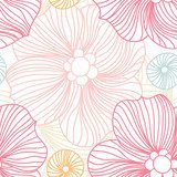 Pink Lace. Seamless pattern. Stylized flowers. Flower background. Bright big bud Fototapety Pastele Fototapeta