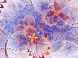 Colorful fractal floral pattern, digital artwork for creative graphic design Abstrakcja Obraz