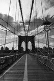 Pont de Brooklyn noir et blanc - New-York  Architektura Plakat