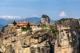 Meteora Monasteries in Trikala region in summer, Greece.  Architektura Plakat