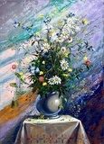 Bouquet of wild flowers in a vase  Olejne Obraz