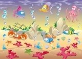 Family of marine animals in the sea. Vector illustration  Fototapety do Pokoju Dziewczynki Fototapeta