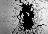 Abstract Illustration of Broken Glass isolated on black  Tekstury Fototapeta