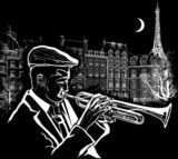 trumpeter on a grunge background  Muzyka Obraz