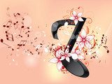 Abstract design background with colourful music notes  Muzyka Obraz