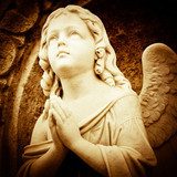 Praying angel in sepia shades  Religijne Obraz