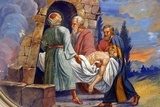 Jesus is laid in the tomb  Religijne Obraz