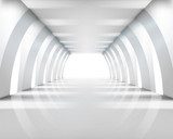 Biały tunel - ucieczka w nieznane Optycznie Powiększające Fototapeta