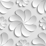 biały papierowy kwiat 3d, koło, tapety 3D. Tapety Do jadalni Tapeta