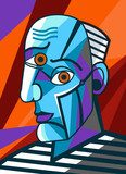 cubist great painter face portrait painting Picasso Obraz