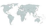 Detaillierte Weltkarte - Detailed Worldmap  Mapa Świata Fototapeta