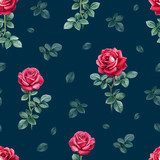 Ilustracja akwarela kwiaty róży. Styl Angielski Tapeta