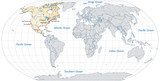 Landkarte von Nordamerika und der Welt  Mapa Świata Fototapeta