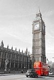 Londyn: Big Ben i czerwony Britbus
 Fototapety Miasta Fototapeta