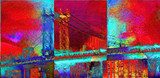Manhattan bridge Van Gogh Obraz