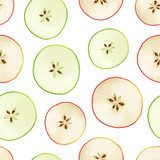 plasterki jabłka na biały na białym tle Tapety Do kuchni Tapeta