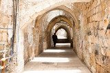 Sreet of Jerusalem Old City Alley made with hand curved stones  Optycznie Powiększające Fototapeta