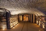 Underground corridor in the Wieliczka Salt Mine, Poland.  Optycznie Powiększające Fototapeta