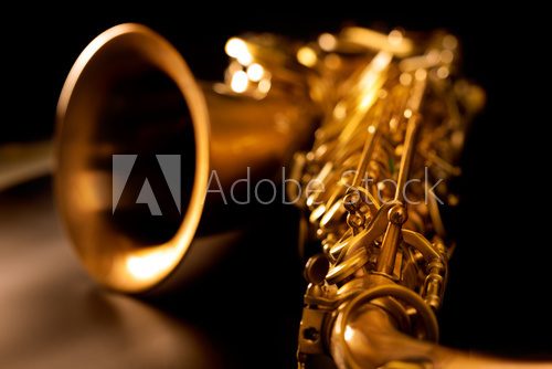 Tenor sax golden saxophone macro selective focus  Muzyka Obraz