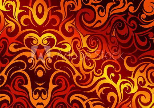 Abstract background with fire flames  Fototapety do Kawiarni Fototapeta