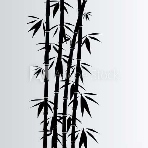 Gray bamboo background  Na drzwi Naklejka