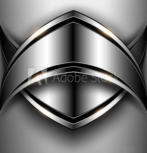 3D Background, shield with polished metal  Tekstury Fototapeta
