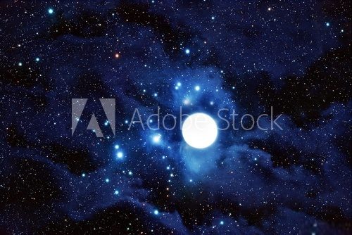 Full moon and stars  Na sufit Naklejka