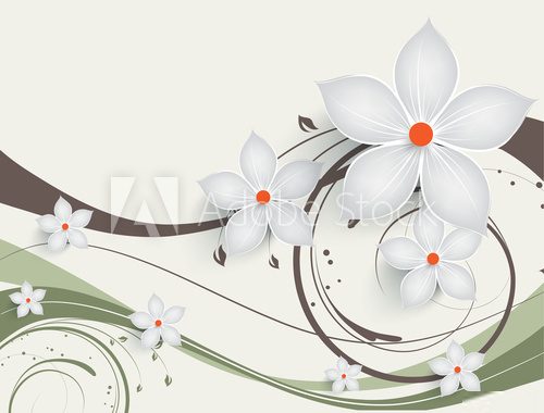 Abstract floral background with 3D effect  Na laptopa Naklejka